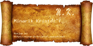 Minarik Kristóf névjegykártya
